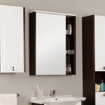 Шкаф-зеркало Акватон Крит 1A163202KT500 цвет Белый, венге