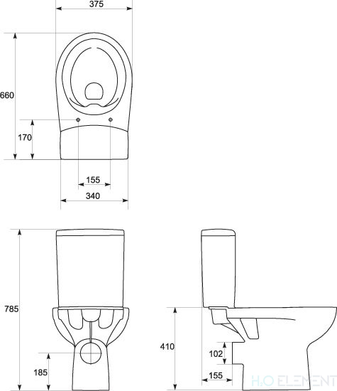 Унитаз-компакт Cersanit Nature New Clean On 011 3/5