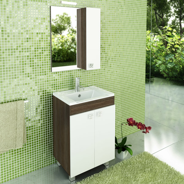 Тумба-умывальник Comforty "Рио-60" дуб солсбери с раковиной Comforty XD-A60