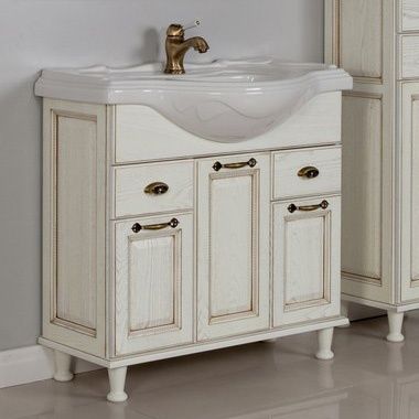 Тумба под раковину Акватон Жерона 1A158501GEM40 цвет Белое золото