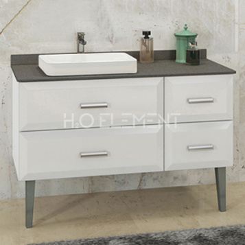 Тумба-умывальник Comforty "Империя-120" белый с серой столешницей, с раковиной Comforty 78189