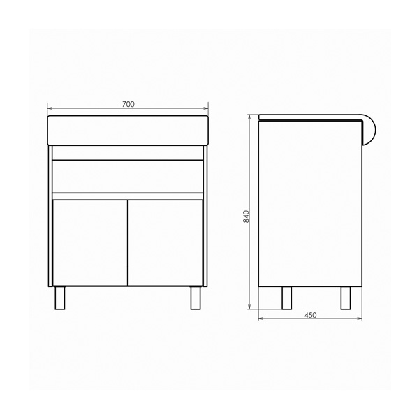 Тумба-умывальник Comforty Тула 70 дуб солсбери с раковиной CD 0055