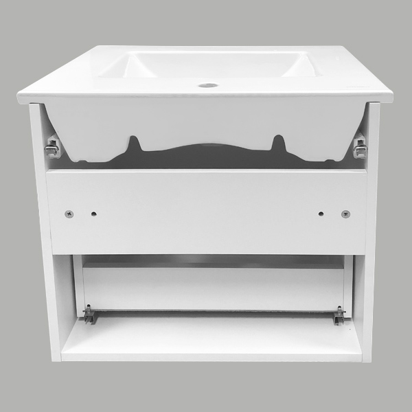 Тумба-умывальник Comforty "Лаура-60-1" подвесная белый с раковиной "Quadro 60 "