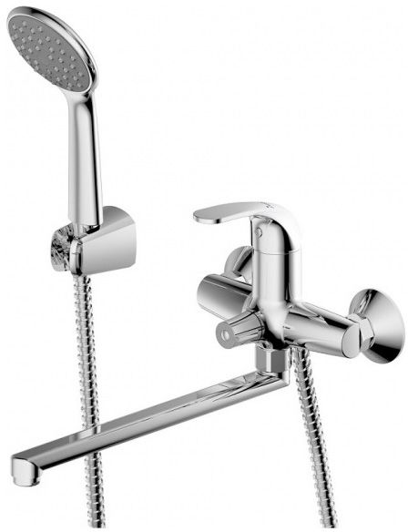 Смеситель для ванны c длинным изливом с аксессуарами Bravat Simple F6135193CP-LB-RUS