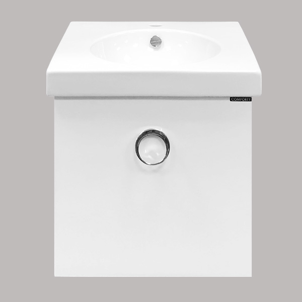 Тумба-умывальник Comforty "Магнолия-50" подвесная белый с раковиной "Ringo50 F01" УП/"Next 50"