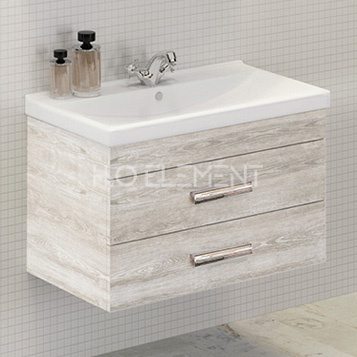 Тумба-умывальник Comforty "Никосия-80П" дуб белый с раковиной Fest 80 F01