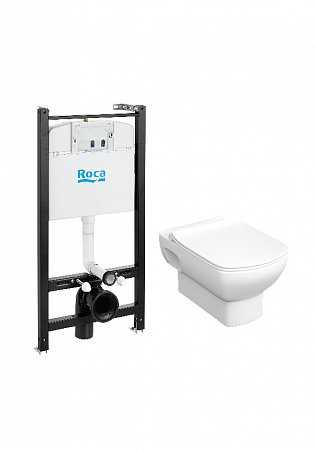 Комплект унитаза с инсталляцией Roca Dama Senso 893104680 с сиденьем Микролифт