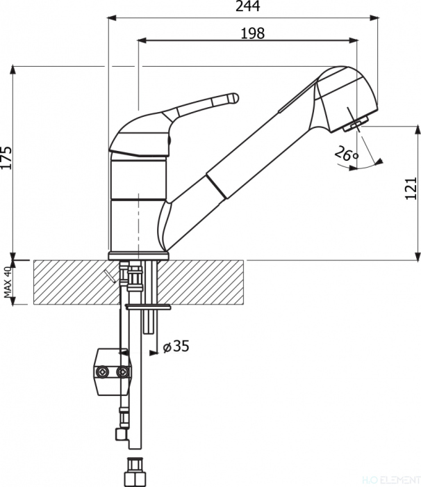 Смеситель Florentina Сигма для кухонной мойки, шампань