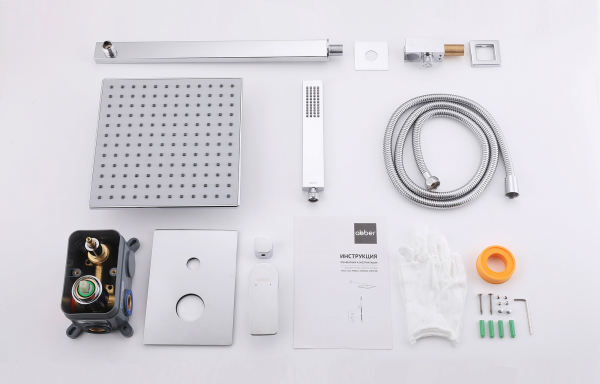 Душевая система ABBER Weiss Insel AF8018 скрытого монтажа без излива, хром