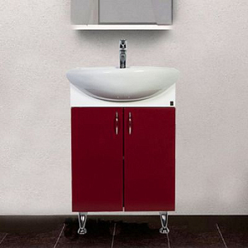 Тумба с раковиной 1 Orange Кларис 55 бордовая