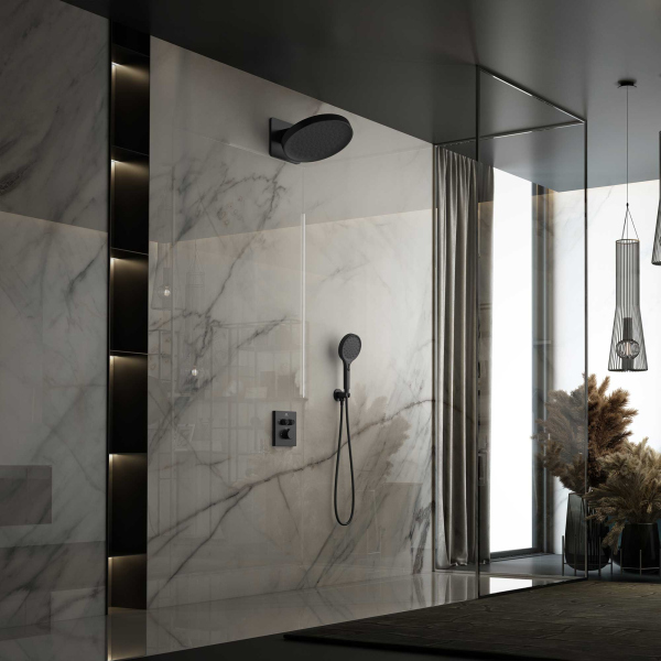 Душевой комплект Vincea Inspire VSFW-3I21MT3MB встраиваемый, термостатический, черный