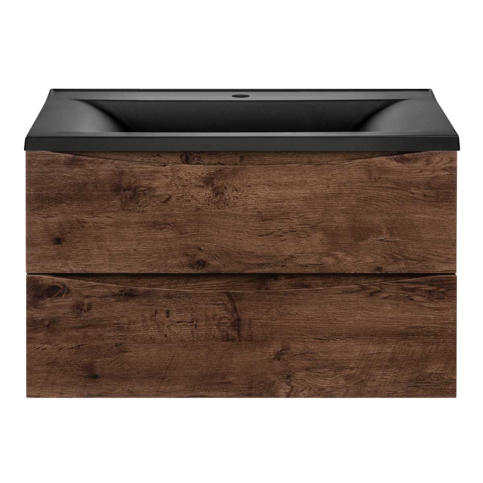 Тумба с раковиной Vincea Mia 800 подвесная, 2 выкатных ящика soft close, R.Wood, VMC-2MA800RW+VCB-3M800G