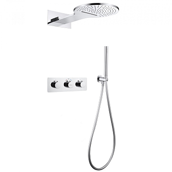 Душевая система ABBER Wasser Kreis AF8151 скрытого монтажа без излива, термостат, хром