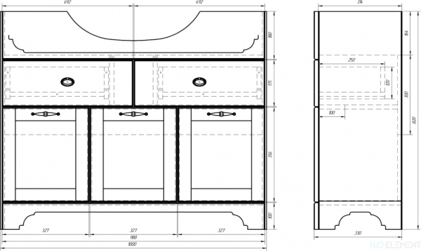 Тумба для комплекта Dreja.eco Antia 105 белая