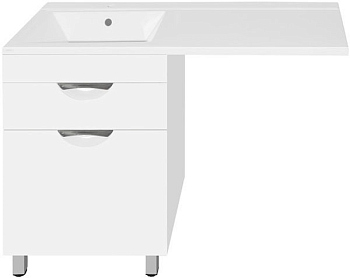 Тумба под раковину Style Line Жасмин 60 (ЛС-00000645) (белая), с бельевой корзиной