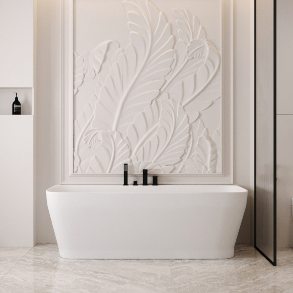 Ванна из искусственного камня ABBER Stein AS9616 белая матовая