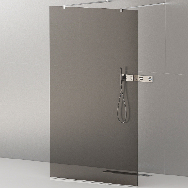 LIBERTA-L-2-80-GR-Cr Душевая перегородка с возможностью двустороннего входа, стекло графит, профиль