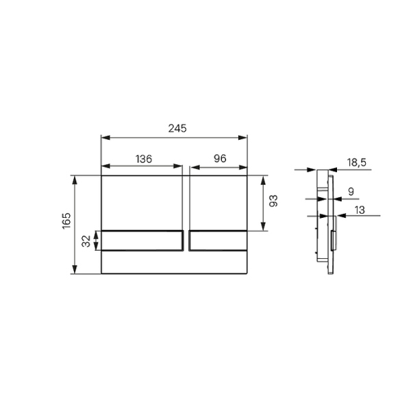 Клавиша смыва IDDIS чёрная Unifix 006 (UNI06MBi77)