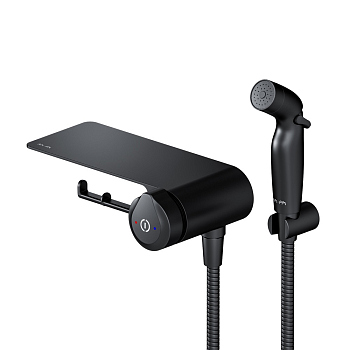 Смеситель TouchReel, монтируемый в стену с гигиеническим душем и полкой AM.PM X-Joy, F0H85A822