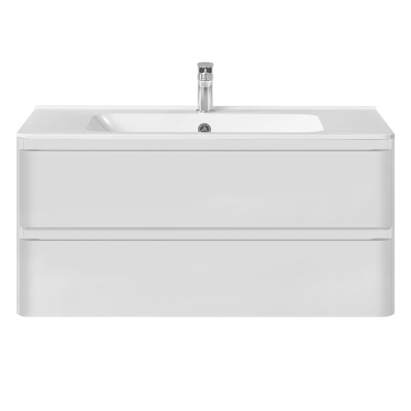 Тумба с раковиной Vincea Vico 1000 подвесная, 2 выкатных ящика soft close, G.White, VMC-2V100GW+VCB-2VP100W