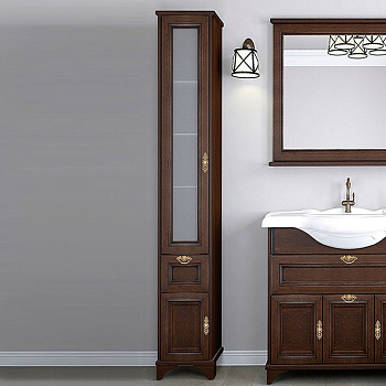 Шкаф-пенал Акватон Идель (1A198003IDM8L) левосторонний, дуб шоколадный