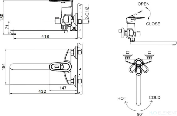 Смеситель Bravat Loop F6124182CP-02L универсальный