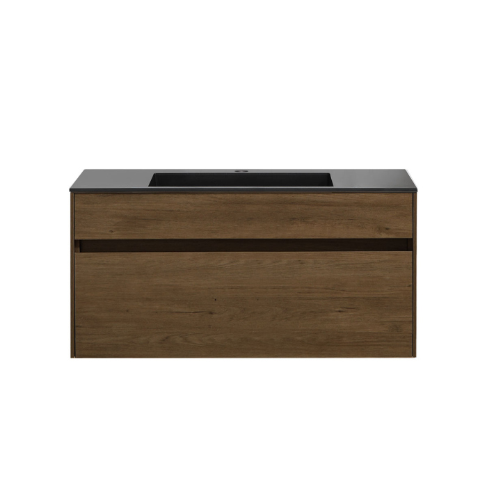 Тумба с раковиной Vincea Chiara 1000 подвесная, 1 выкатной ящик soft-close, T.Oak, VMC-2C100TO+VCB-13100G