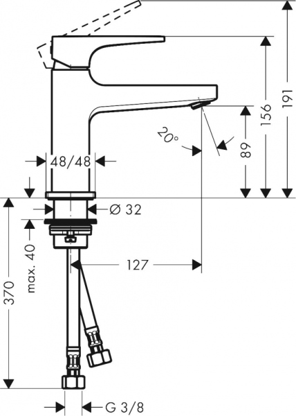 Смеситель Hansgrohe Metropol 32500990 для раковины, с донным клапаном Push-Open