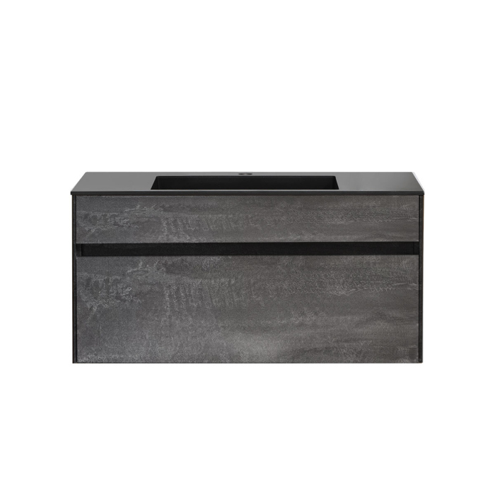 Тумба с раковиной Vincea Chiara 1000 подвесная, 1 выкатной ящик soft-close, G.Stone, VMC-2C100GS+VCB-13100W