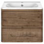 Тумба с раковиной Vincea Vico 600 подвесная, 2 выкатных ящика soft close, V.Oak, VMC-2V600VO+VCB-2VP600W