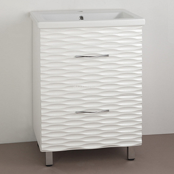 Тумба для комплекта Style Line Ассоль 60 Люкс Plus напольная, техно платина