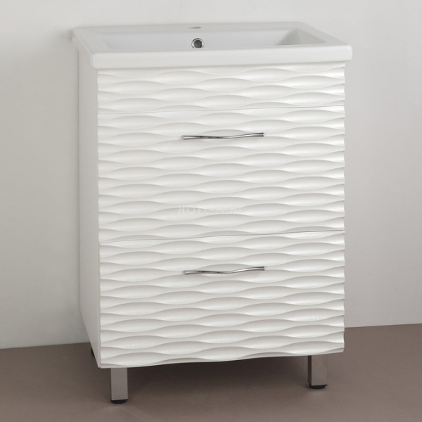 Тумба для комплекта Style Line Ассоль 60 Люкс Plus напольная, техно платина