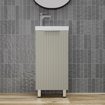 Тумба без раковины напольная "СОЛО" универсальная (Como 40) Санд серая галька, ЛС-00002430