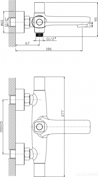 Смеситель 1 Orange Lotos S M32-100cr-S для ванны с душем