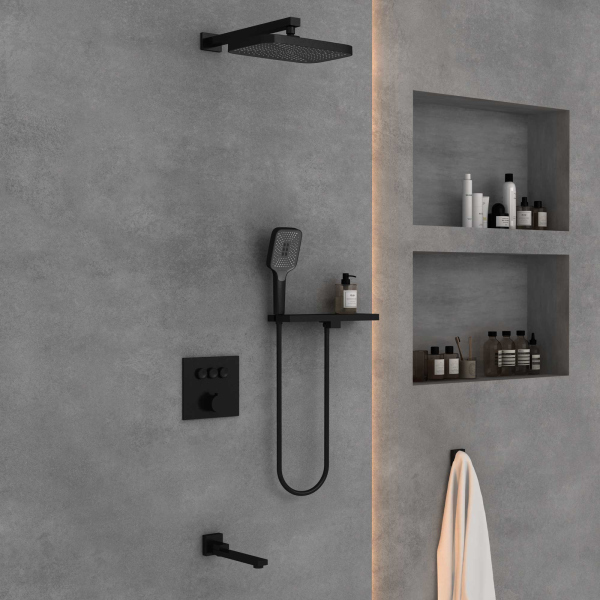 Душевой комплект Vincea VSFW-4311RMB встраиваемый, 3 режима, черный