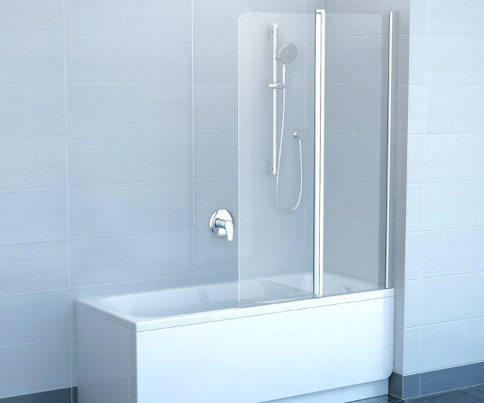 Шторка на ванну Ravak CVS2-100 R Transparent, профиль белый 7QRA0100Z1