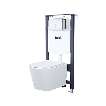 Комплект 3в1: подвесной унитаз, инсталляция и клавиша смыва IDDIS Basic (BASBI01i73)