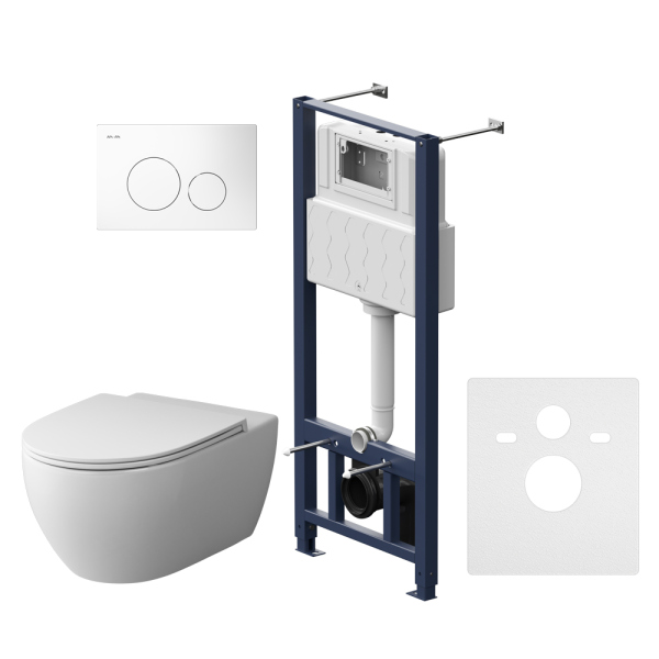 Комплект 4 в 1 AM.PM Awe (унитаз, инсталляця, сиденье, клавиша Белая), IS49001.111700