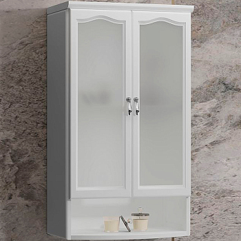 Шкаф Opadiris Риспекто подвесной 2 створчатый, цвет 9003, с матовым стеклом, 00-00006078