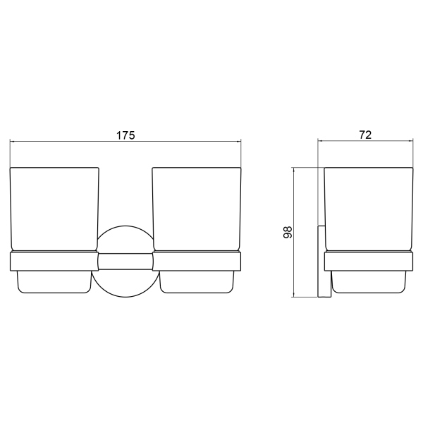 Стакан для зубных щеток двойной Timo Saona золото матовое (13034/17)