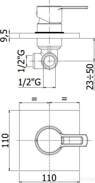Смеситель Cezares Ovest DIM-BIO С ВНУТРЕННЕЙ ЧАСТЬЮ, для душа, белый