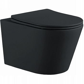 Унитаз Aquatek Вега AQ1905-MB подвесной Черный матовый с сиденьем Микролифт