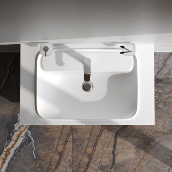 Тумба без раковины с нишей и 1 ящиком, 80 см, белый глянец, универсальная AM.PM Func, M8FFUX0801WG