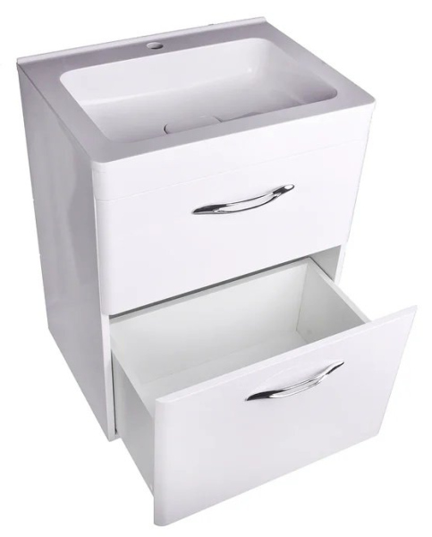 Тумба напольная Style Line, "Каре 80" (2 ящ.) Люкс белая, СС-00002267