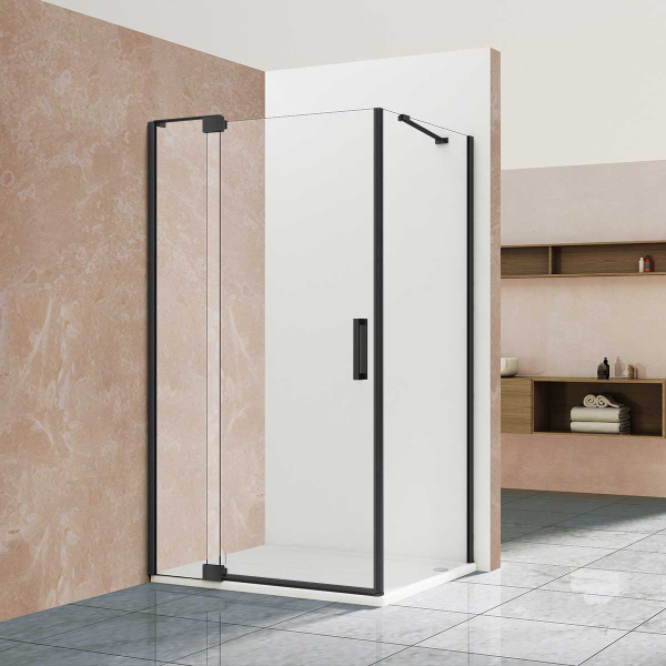 Душевой уголок Vincea Extra VSR-1E901090CLB, 900/1000*900, черный, стекло прозрачное