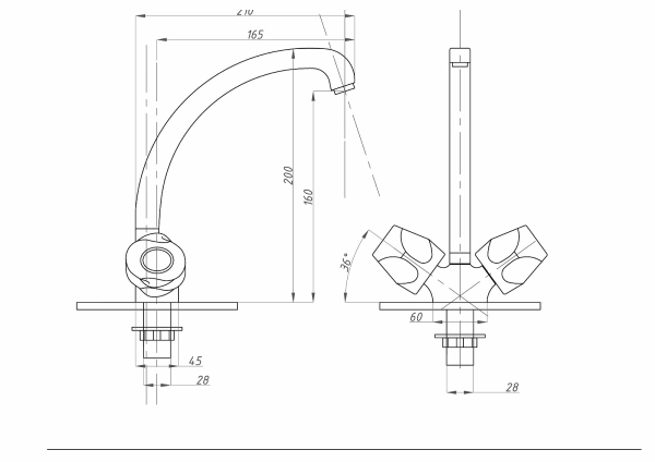 Смеситель для кухни FAUZT FZs-258-76 тип См-МДЦБА