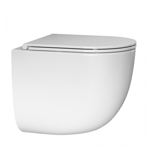 Комплект подвесной унитаз ABBER Bequem белый, с закрытым дном с инсталляцией, кнопкой хром глянцевый