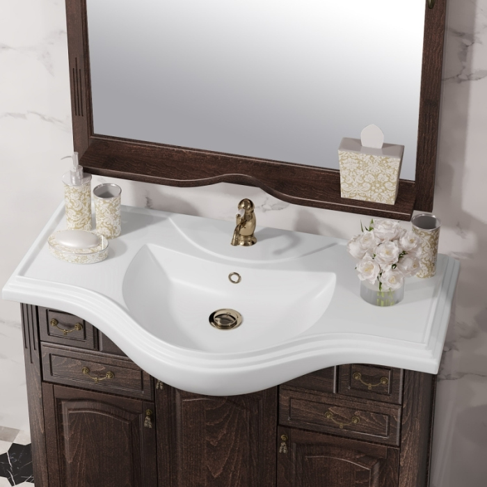 Тумба без раковины Opadiris Риспекто 105 Z0000001784 Орех антикварный ручки Бронза