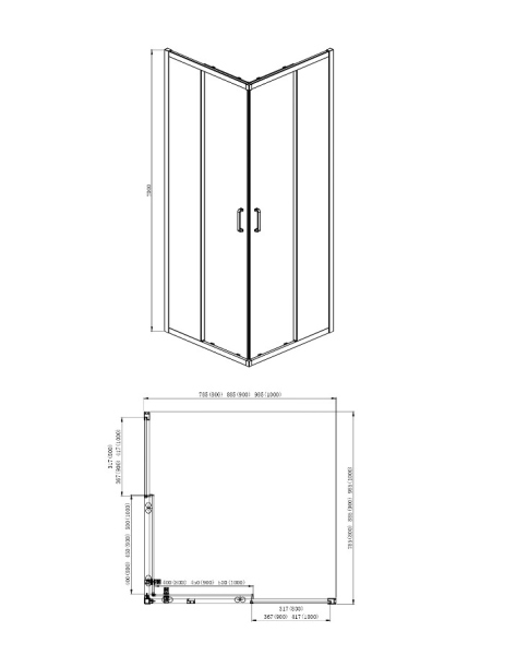 Душевой уголок Aquatek AQNAA1142-90 90x90x200, хром