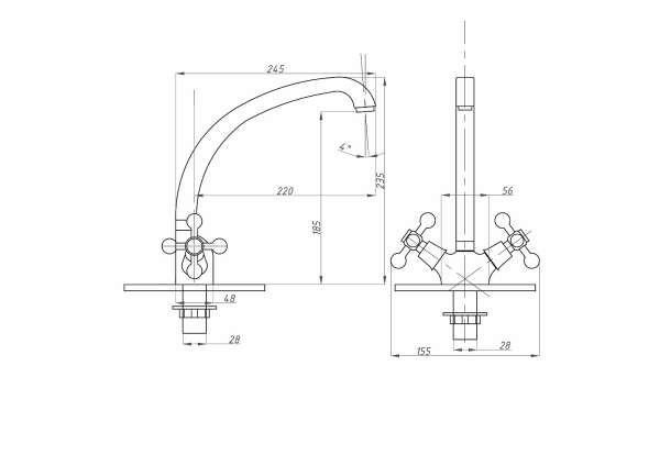 Смеситель для кухни FAUZT FZs-293-32 тип См-МДЦБА